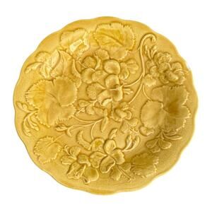 Dick Knox Vintage Yellow Majolica 8.25” Plate Small Chip